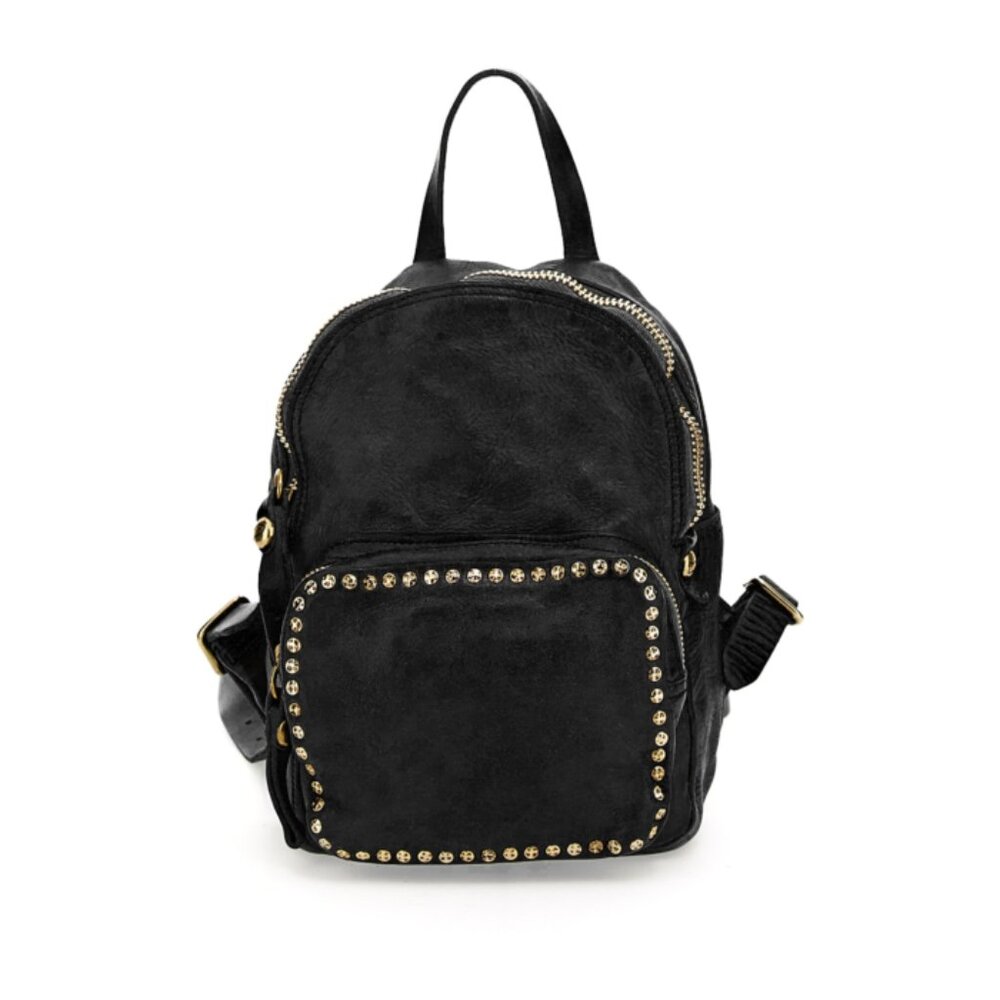 Campomaggi Black Small Backpack with Rivets - Picture 10 of 14